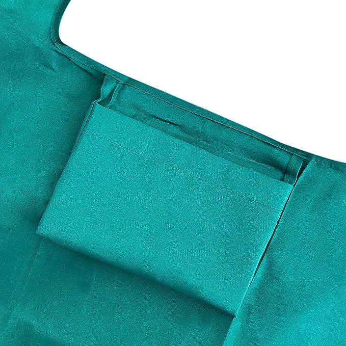 Teal Small & Large Foldable Nylon Tote Reusable Bags