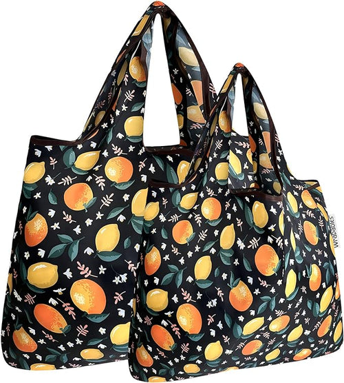 Oranges & Lemons Small & Large Foldable Nylon Tote Reusable Bags