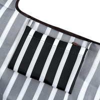 Black & White Stripes Small & Large Foldable Nylon Tote Reusable Bags