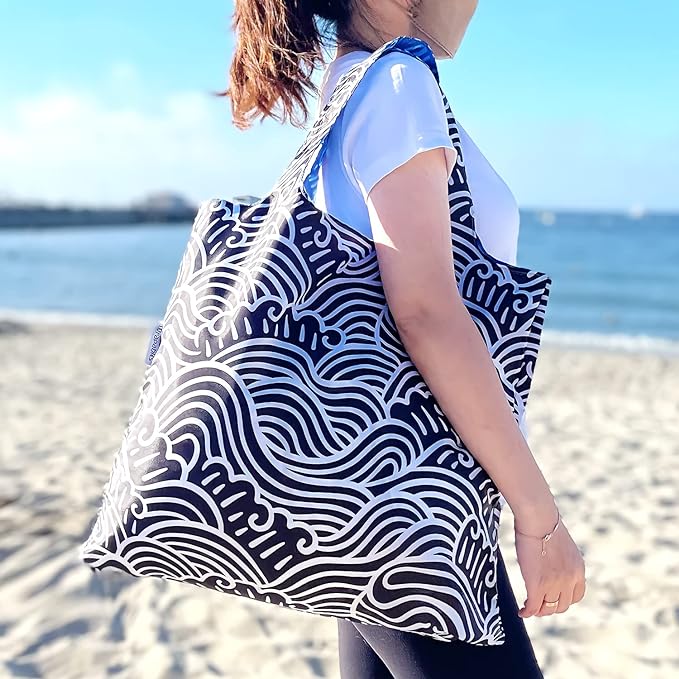 Black & White Allybag Foldable Eco-Friendly Reusable Bag (set of 3)