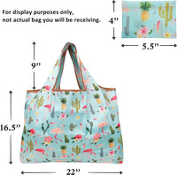 Flamingos, Deer, Paris Large Foldable Reusable Nylon Bags (set of 3)