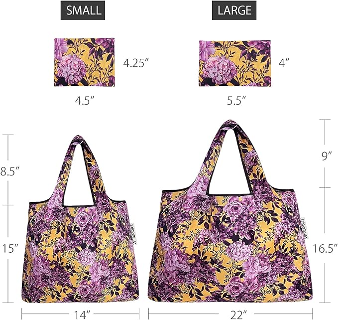 Lavender Bloom Large Foldable Reusable Nylon Bag