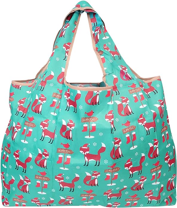 Holiday Animals Large Foldable Reusable Nylon Bags (set of 3)