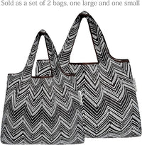 Intricate Chevron Small & Large Foldable Nylon Tote Reusable Bags
