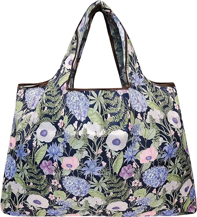 Exotic Bloom Large Foldable Reusable Nylon Bags (set of 5)