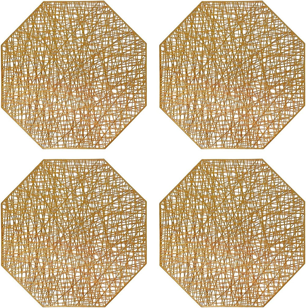 Bronze Octagon Vinyl Metallic Placemats (set of 4)