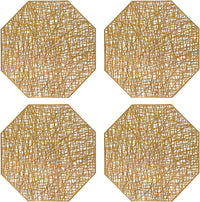 Bronze Octagon Vinyl Metallic Placemats (set of 4)