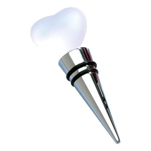 Frosted Sweetheart Wine Stopper, White