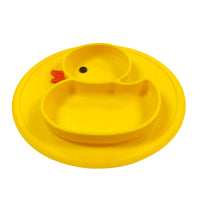 Silicone Placemat + Suction Food Plate for Baby, Duck