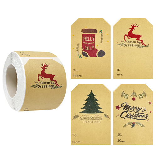 Holly Jolly Christmas Gift Tag Stickers (300 stickers)