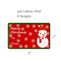 Snowflake Christmas Gift Tag Stickers (300 stickers)