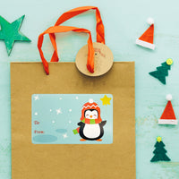Penguin Christmas Gift Tag Stickers (300 stickers)