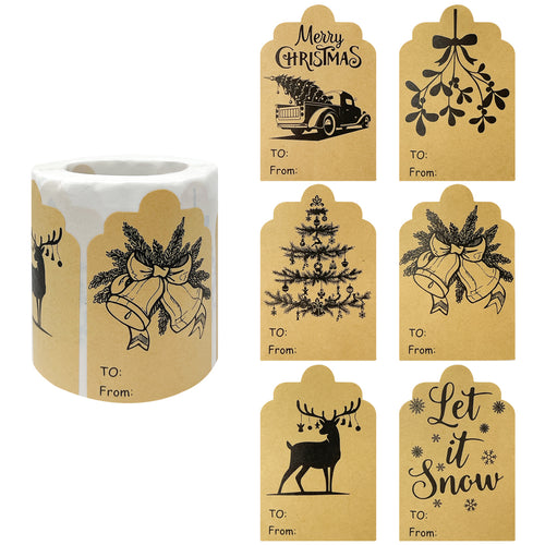 Let it Snow Christmas Gift Tag Stickers (300 stickers)
