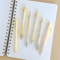 Yellow Retractable Gel Pens Black Ink & Highlighter (set of 6)