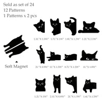 Magnetic Black Cat Bookmarks Page Markers (set of 24)