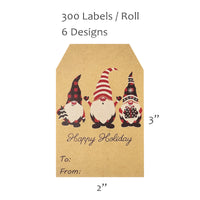Red Plaid Christmas Gift Tag Stickers (300 stickers)