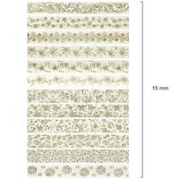 Gold Floral Washi Tape Set (12 rolls)