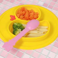 Silicone Placemat + Suction Food Plate for Baby, Duck