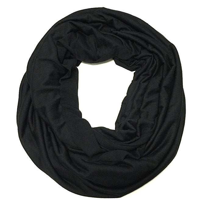 Soft Lightweight Jersey Knit Solid Infinity Scarf Jersey Circle Scarf