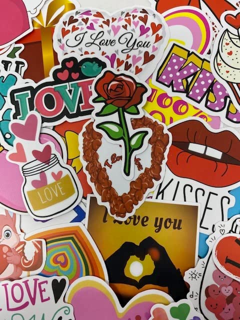 Valentine's Day Waterproof Vinyl Stickers (100 stickers)
