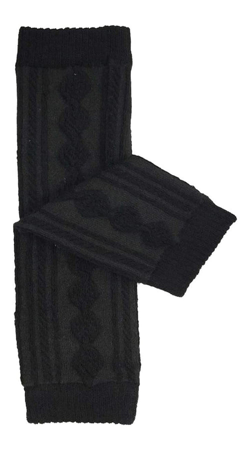 Children's Solid Leg Warmer, Cable Knit Black