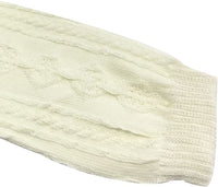 Children's Solid Leg Warmer, Cable Knit White