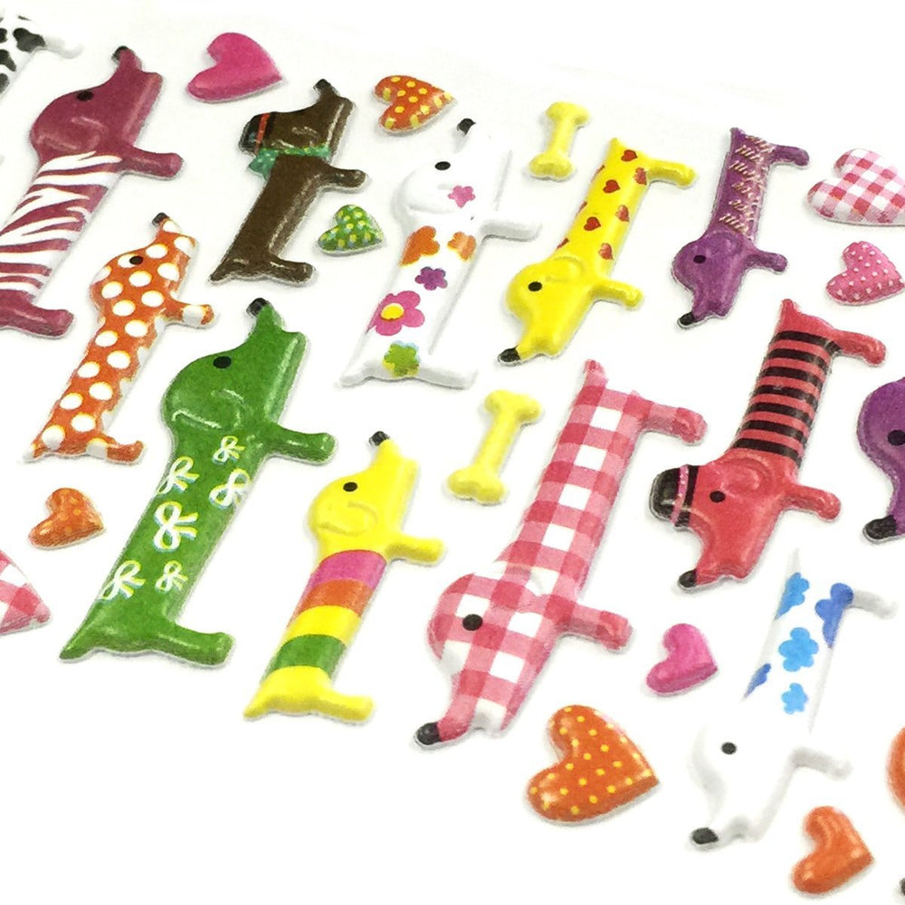 3D Puffy Adhesive Stickers Puffy Stickers for Crafts & Scrapbooking (5 Sheets) - Letters, Numbers, Elephants, Cats, Giraffes, Dogs
