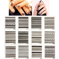 Black Lace Nail Art Nail Stickers (30 sheets)