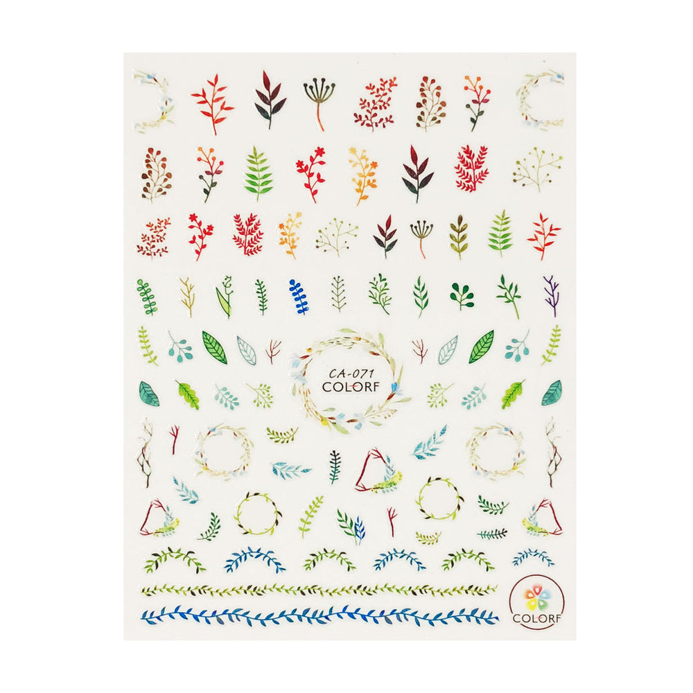 3 Sheets Succulent Plants & Wreaths Nail Art Succulent Plants & Wreaths Nail Stickers