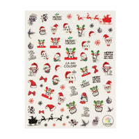 Jolly Animals Christmas Nail Art Christmas Nail Stickers (3 sheets)