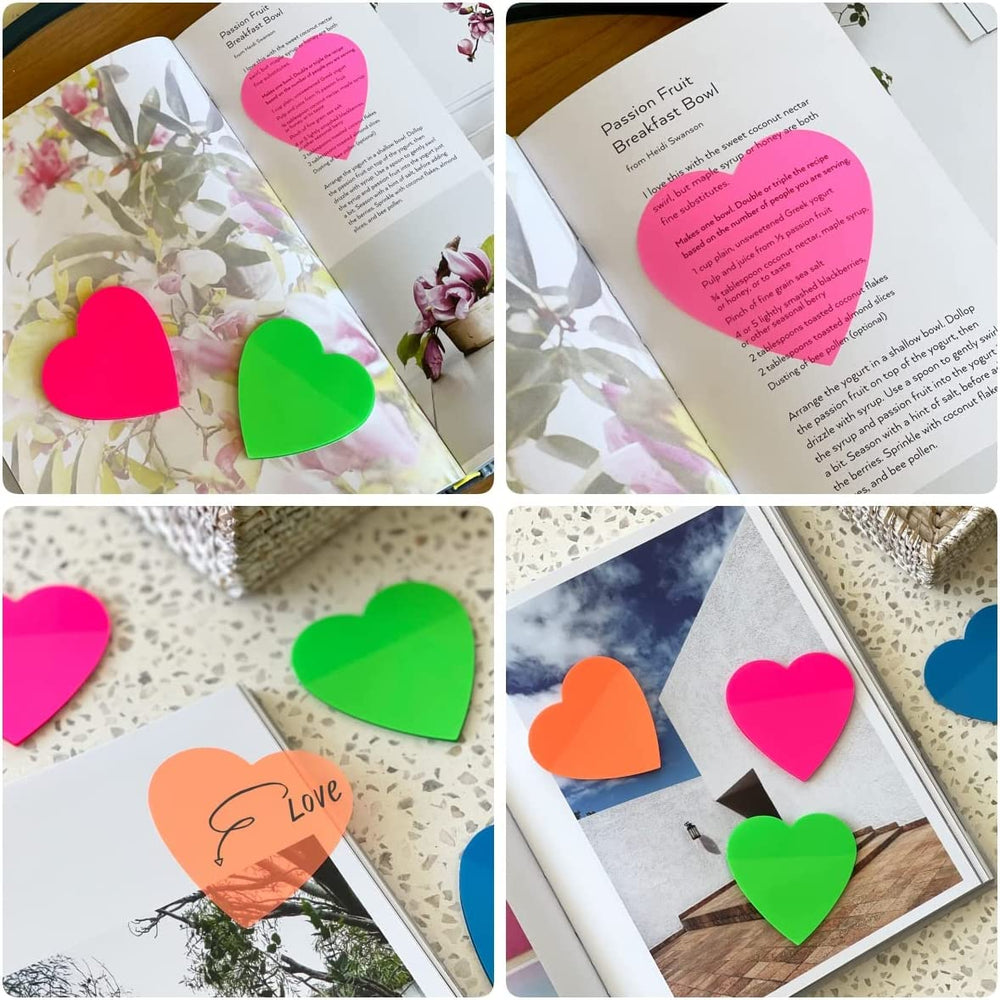 Multi-color Heart Transparent Sticky Notes Waterproof Memo Pads (250 s –  allydrew