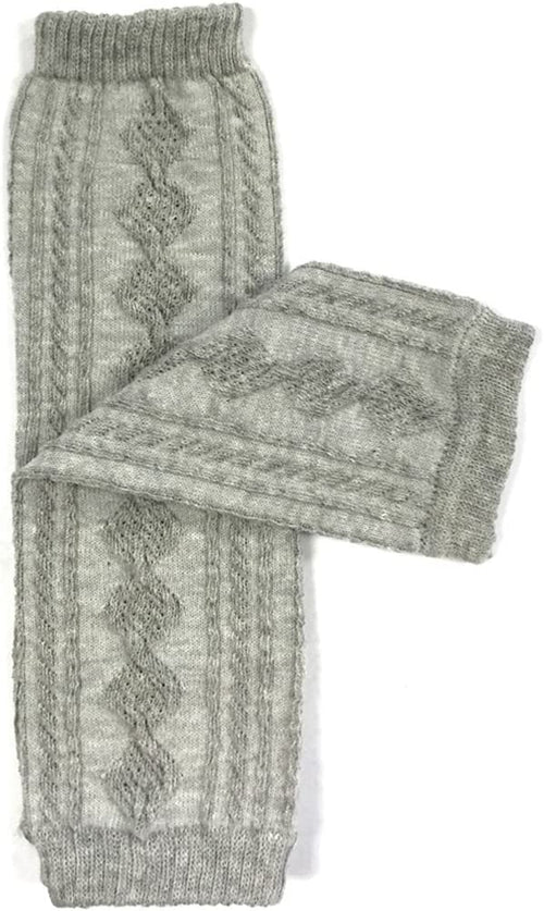 Children's Solid Leg Warmer, Cable Knit Gray