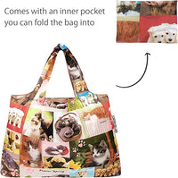 Cats & Dogs Small & Large Foldable Nylon Tote Reusable Bags