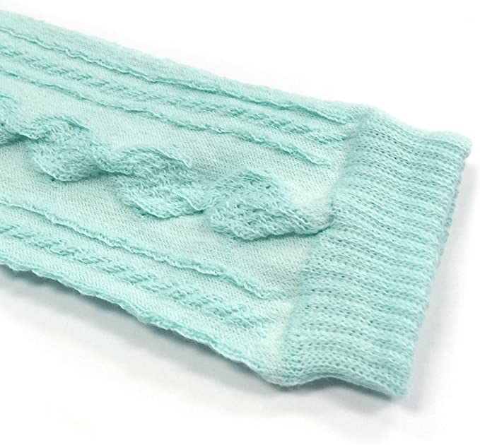 Children's Solid Leg Warmer, Cable Knit Teal