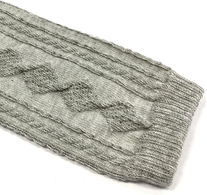 Children's Solid Leg Warmer, Cable Knit Gray