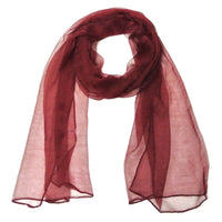 Solid Color Lightweight 100% Silk Long Scarf