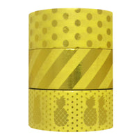 Yellow Paradise Gold Foil Washi Tapes (set of 3)