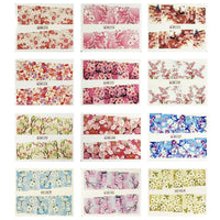 Blossoms Flower Water Slide Nail Art Nail Decal Sheets (12 sheets)
