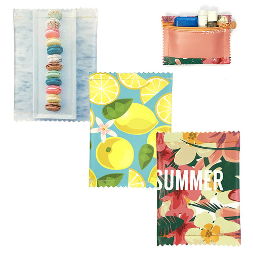 Flat Zipper Coin Pouch/Accessory Pouch (set of 3), Summer Fun