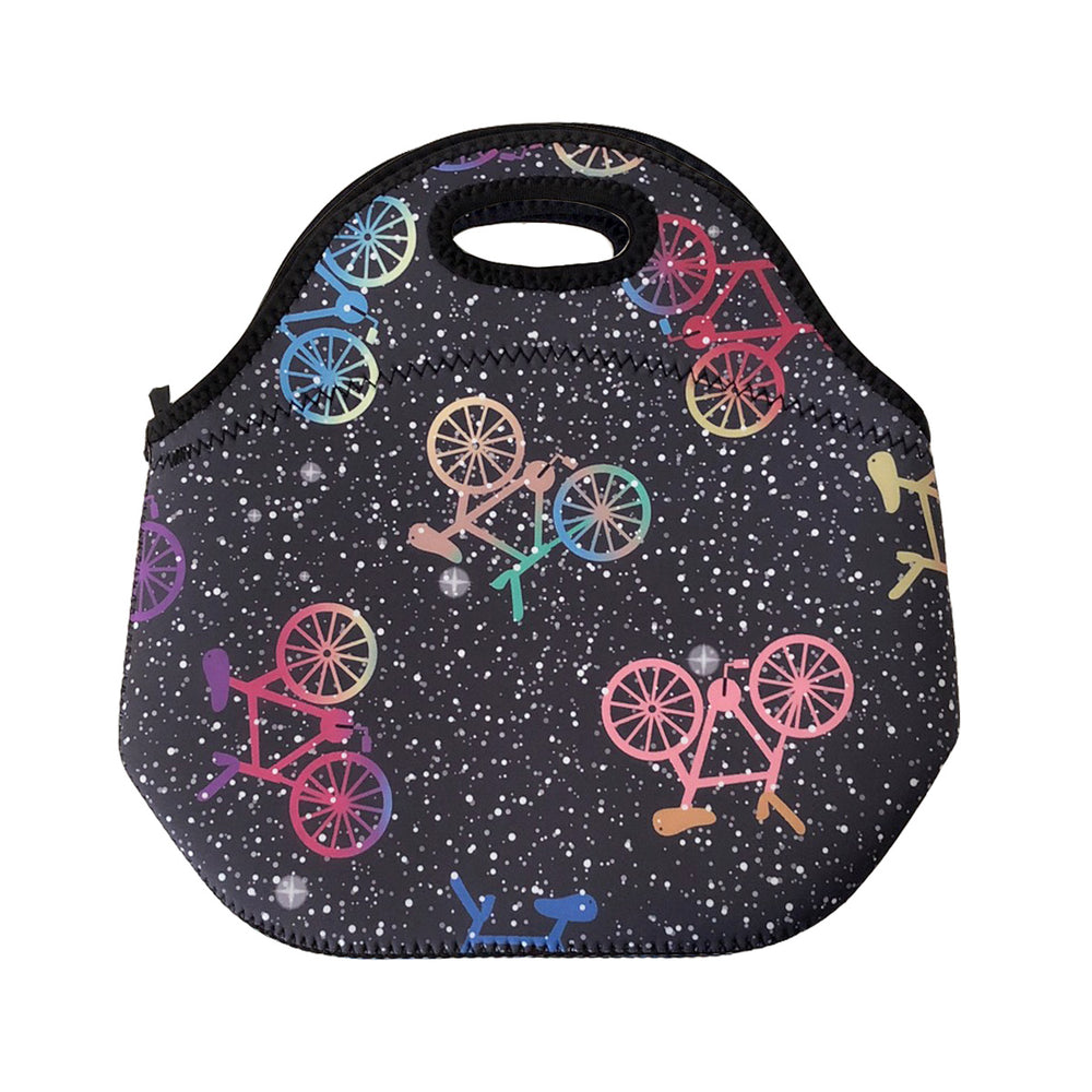 ALLYDREW Insulated Neoprene Lunch Bag Zipper Lunch Box Tote, Cats in Space ALLYDREW Insulated Neoprene Lunch Bag Zipper Lunch Box Tote, Cats in Space