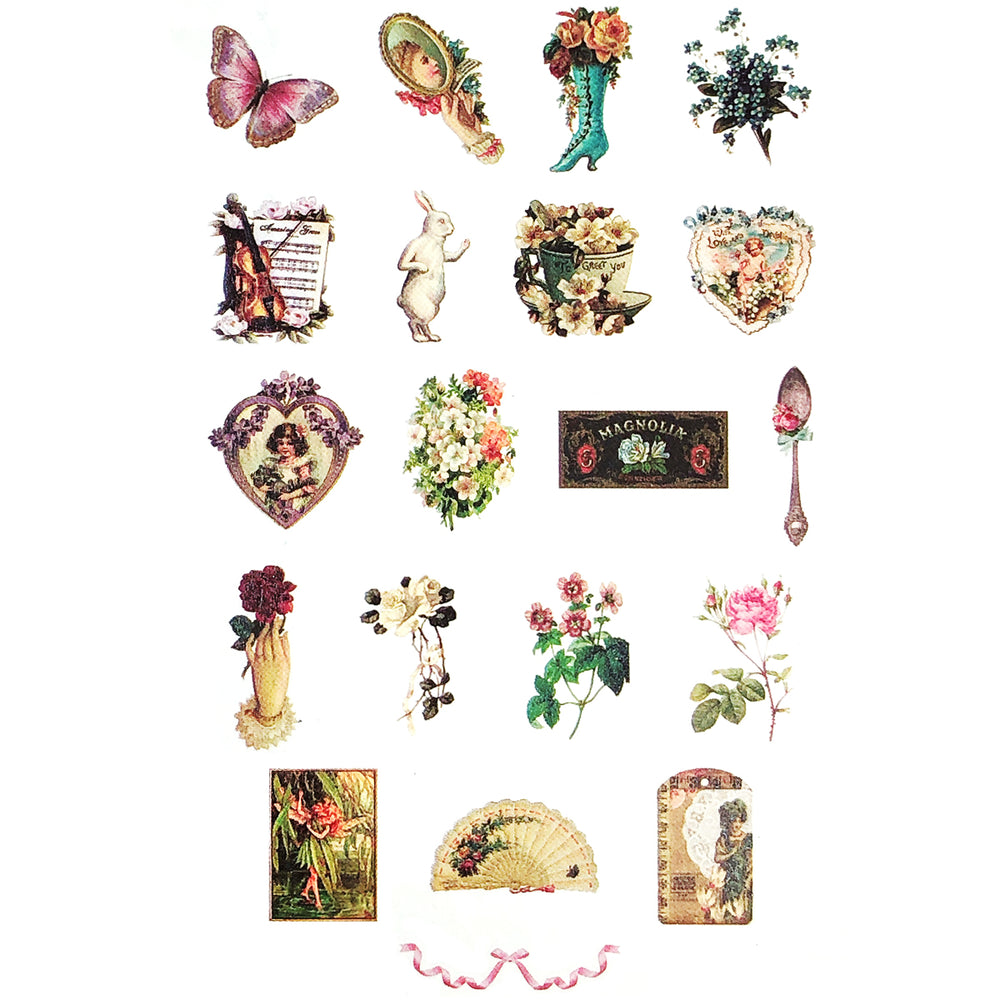 Vintage Romantic Elegance Decorative Scrapbooking Washi Stickers (60 stickers)