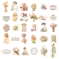 Victorian Decorative Scrapbooking Vintage Washi Stickers (60 stickers)