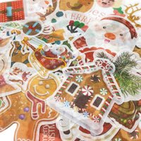 Reindeer & Gingerbread Holiday Scrapbooking Washi Stickers (60 stickers)