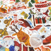 Snowflakes & Reindeer Holiday Scrapbooking Washi Stickers (60 stickers)