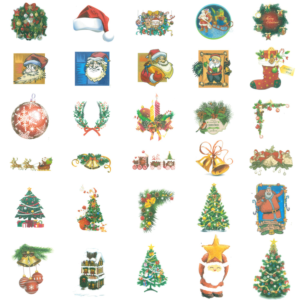 Christmas Tree & Decor Holiday Scrapbooking Washi Stickers (60 stickers)