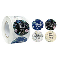 Floral Thank You Sticker Roll 1.5" Label Stickers (500 stickers)