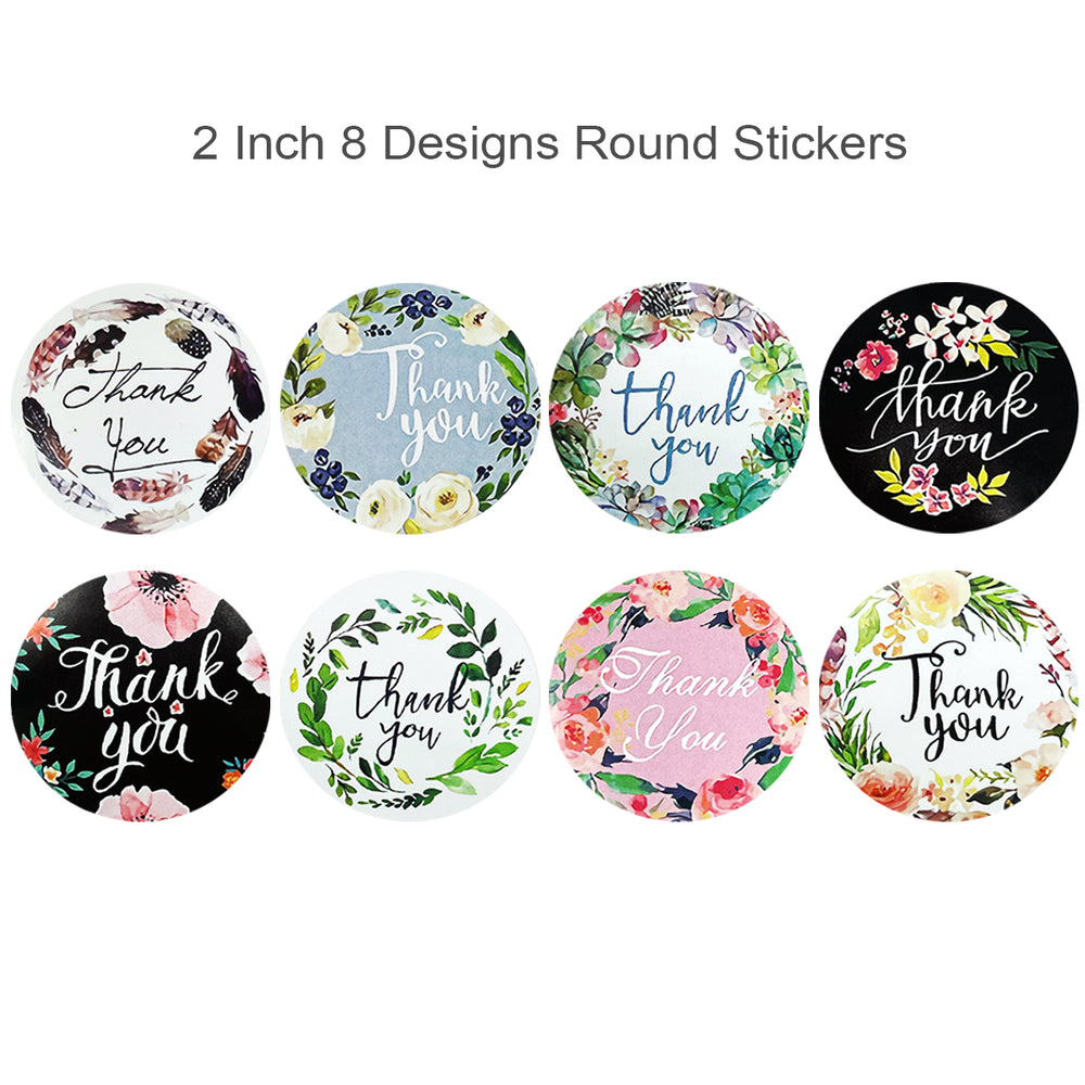 Floral Thank You Sticker Roll 2" Label Stickers (500 stickers)