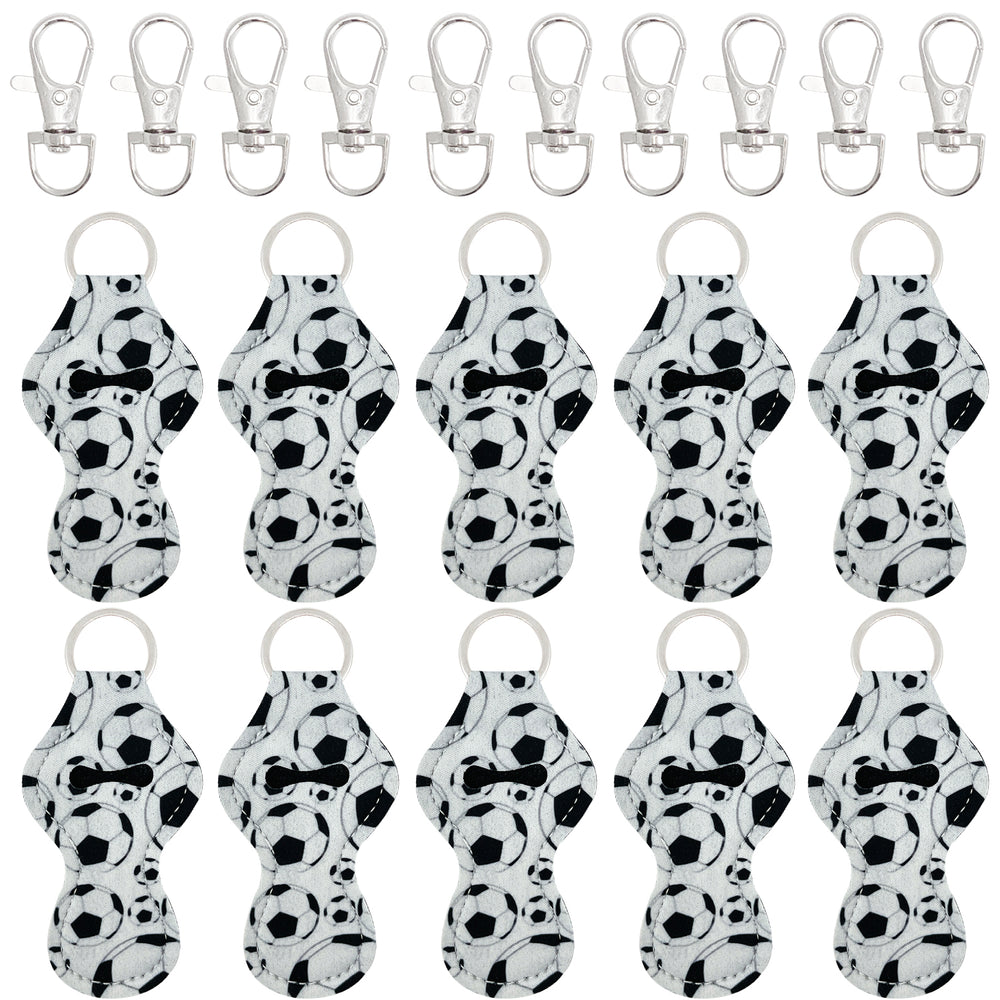 Soccer Chapstick Holder Keychain (set of 10)
