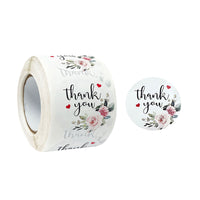 Rose Blossom Thank You Sticker Roll 1.5" Label Stickers (500 stickers)