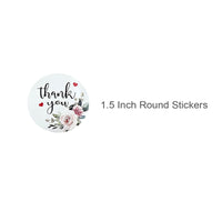 Rose Blossom Thank You Sticker Roll 1.5" Label Stickers (500 stickers)